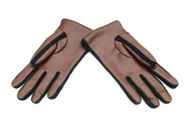 Kožené rukavice izolovaných na bílém pozadí — Stock fotografie