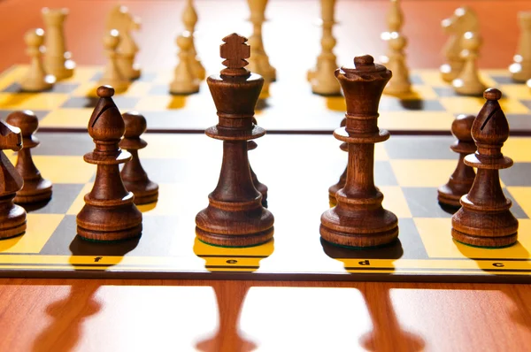 A játéktáblán Sakk számok halmaza — Stock Fotó