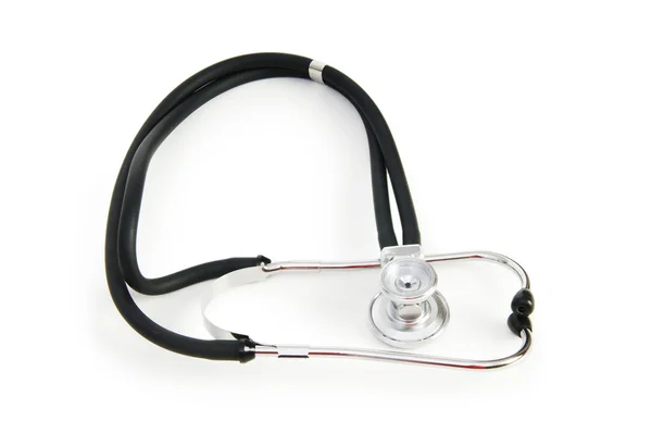白い背景で隔離された医学の聴診器 — ストック写真