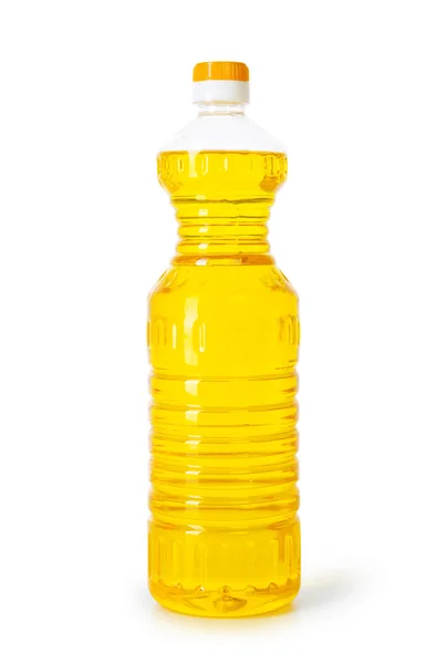 Garrafa de azeite isolada sobre o branco — Fotografia de Stock