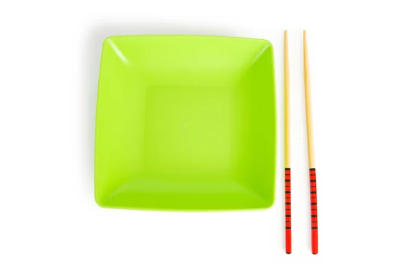 접시와 젓가락 아시아 음식 개념 — 스톡 사진