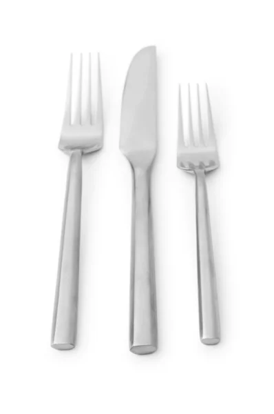 Table utensils isolated on the white — Stock Photo, Image