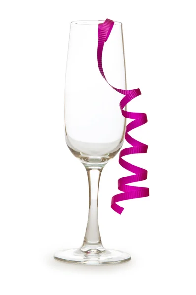 Glass with streamer isolated on the white background — Stock Photo, Image