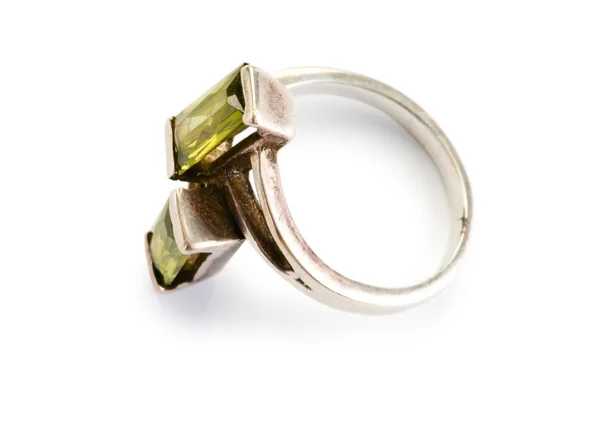 Δαχτυλίδι κοσμήματα που απομονώνονται σε λευκό φόντο — Φωτογραφία Αρχείου
