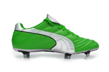 Football boots isolated on the white - more footware in my port clipart