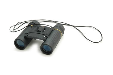 Black binoculars isolated on the white background clipart