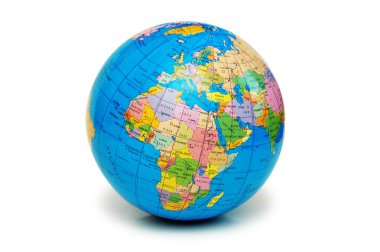 Globe isolated on the white backgroud clipart