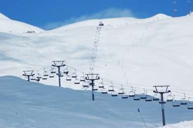 Skilifts in the mountains - Georgia, Gudauri clipart