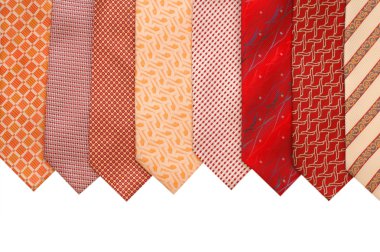 Silk ties isolated on white clipart