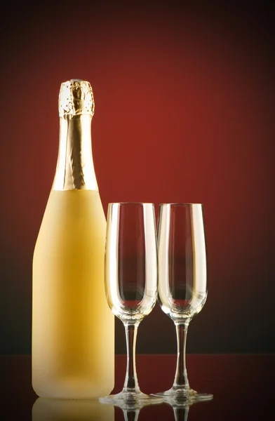 stock image Champagne against color gradient background