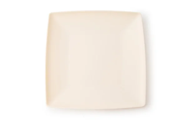 흰색 배경에 고립 된 빈 접시 — 스톡 사진
