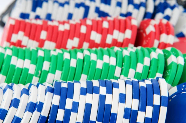 Casino chips isolated on the white background — Stock Photo, Image