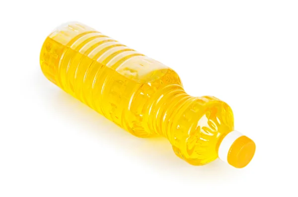 Bottiglia di olio d'oliva isolata sul bianco — Foto Stock