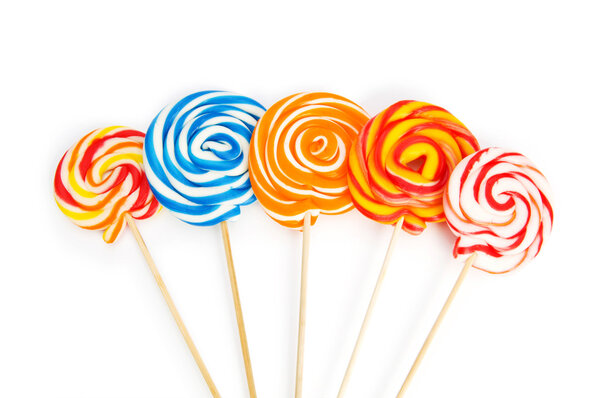 Colourful lollipop isolated on the white background