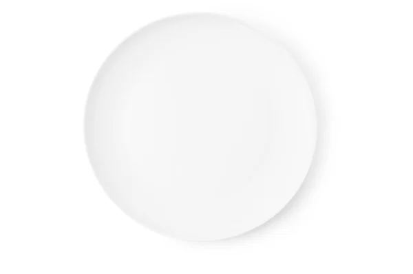 Leere Platte isoliert auf weißem Hintergrund — Stockfoto