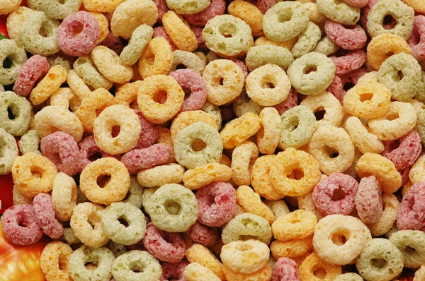 Los copos de cereales de forma redonda - se puede utilizar como fondo —  Fotos de Stock
