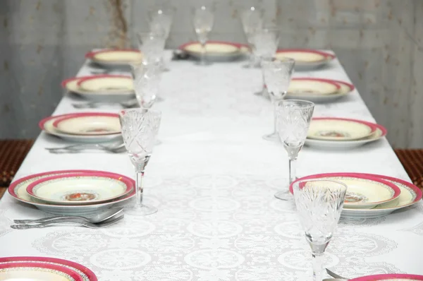 Table in the restaurant served for party — Stock Photo, Image
