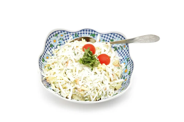 Bowl of salad isolated on the white — Stock Photo, Image