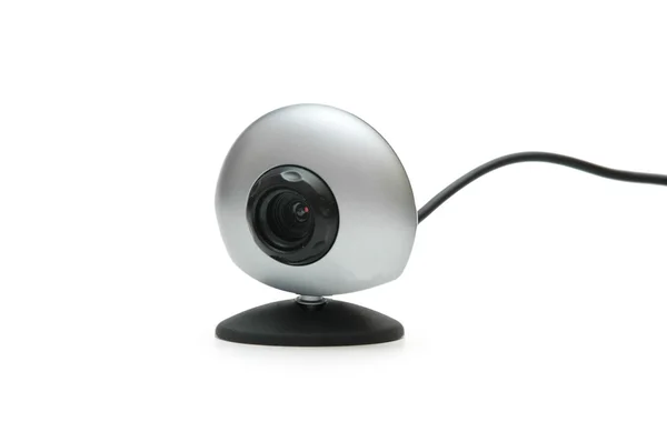 Веб-камера і кабель ізольовані на білому — стокове фото
