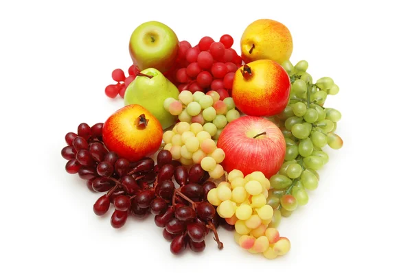 Wybór owoców na białym tle — Zdjęcie stockowe