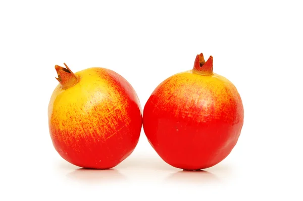 Two pomegranates isolated on white — Stock Photo, Image
