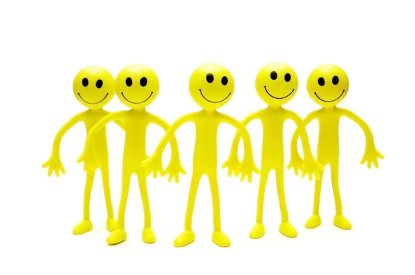 Gruppe von Smileys isoliert auf weißem Hintergrund — Stockfoto