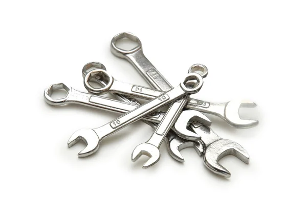 Διάφορα κλειδιά που απομονώνονται σε λευκό — Φωτογραφία Αρχείου