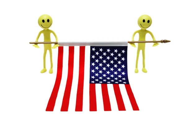 Dos sonrisas con bandera de EE.UU. — Foto de Stock
