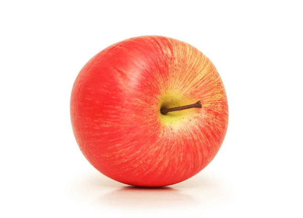 Κόκκινο μήλο απομονωμένο σε λευκό — Φωτογραφία Αρχείου