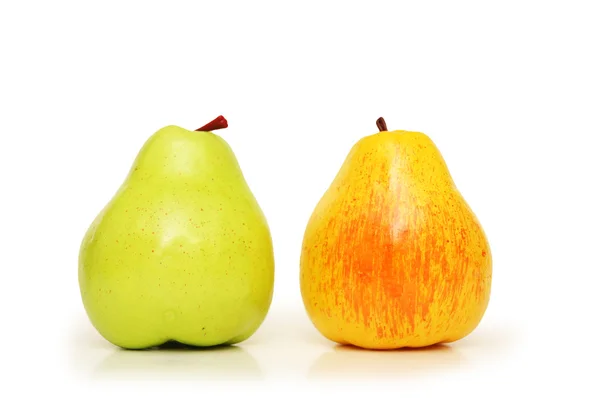 Pear and apple isolated on white — Stock Photo, Image