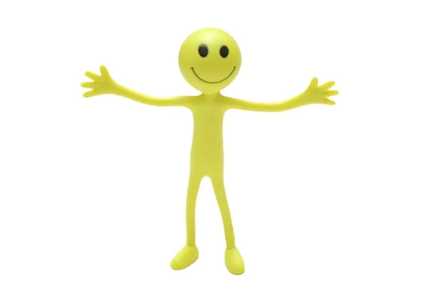 Figure of smiley stretching hands — Stock Photo, Image