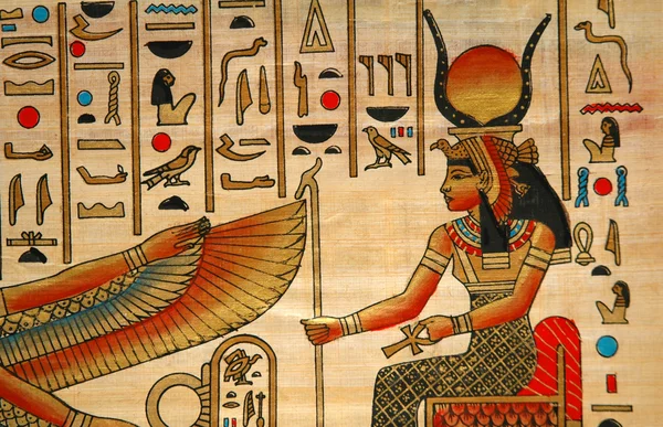 Papyrus mit Elementen der ägyptischen Antike — Stockfoto