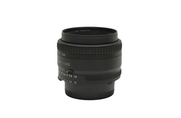 stock image 50mm SLR camera lens isolated on white