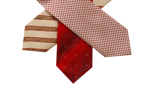 Sélection de cravates en soie isolées sur blanc — Photo