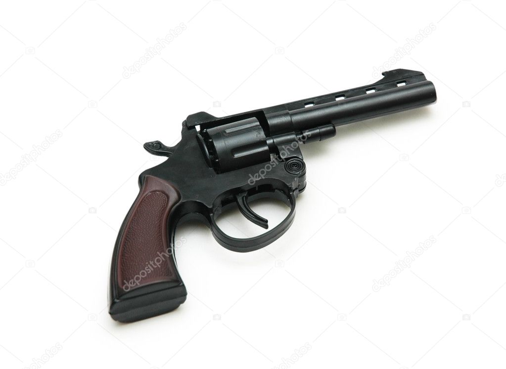 Revolver isolated on the white background