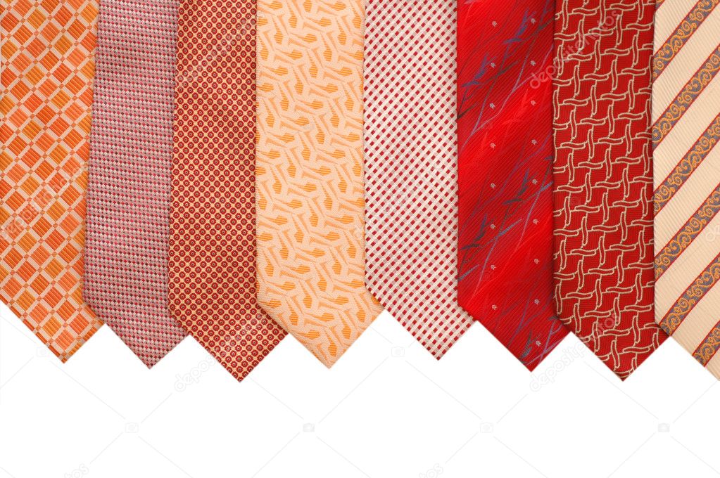 Silk ties isolated on white