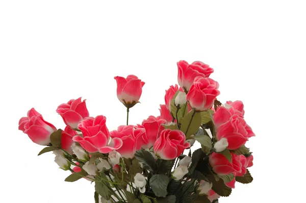 Μπουκέτο με τριαντάφυλλα που απομονώνονται σε λευκό — Φωτογραφία Αρχείου