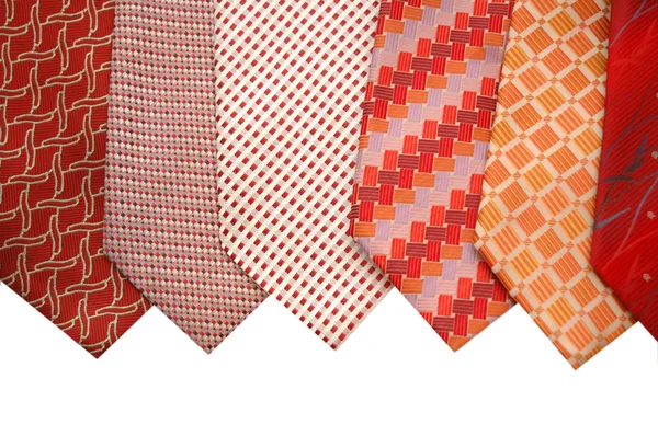 Selection of silk ties isolated on white — Stock Photo, Image