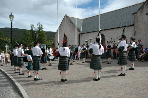 Scottish Pipe Band em um círculo — Fotografia de Stock