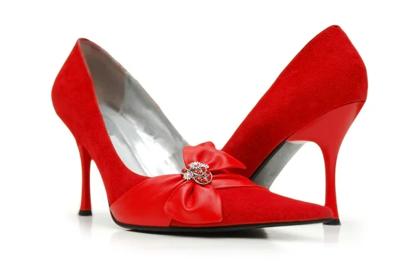 Zapatos de mujer rojos aislados en blanco —  Fotos de Stock
