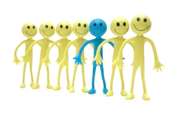 Stand out from the crowd - Figures of Smilies — Stock Photo, Image