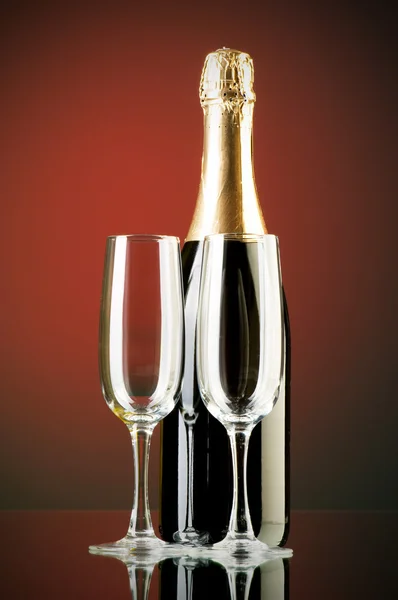 stock image Champagne against color gradient background