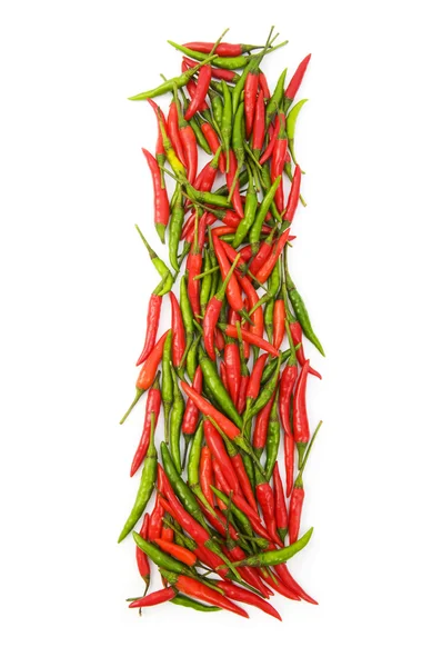 Alfabetet med grön och röd paprika — Stockfoto