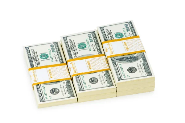 Stack of dollars isolated on the white — Stock Photo, Image
