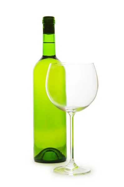 Víno a skla izolovaných na bílém pozadí — ストック写真