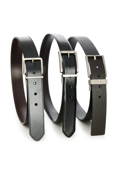 Leather belt isolated on the white background — Stock Photo, Image