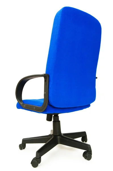Blauer Bürostuhl isoliert auf dem weißen — Stockfoto