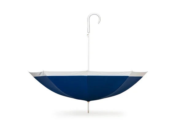 Ombrello blu isolato sullo sfondo bianco — Foto Stock