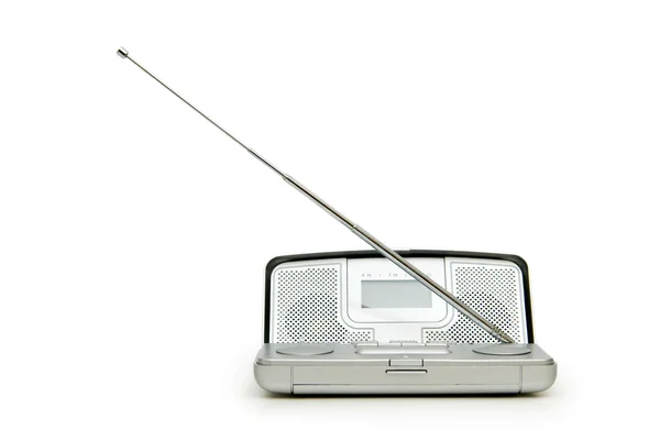 Rádio prateado isolado no fundo branco — Fotografia de Stock