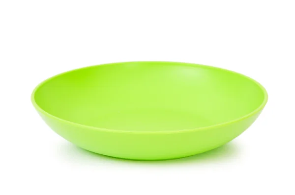 Grüne Platte isoliert auf weißem Hintergrund — Stockfoto